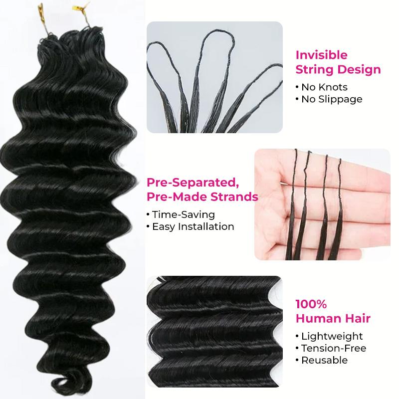 [NEW ARRIVAL]ISEE HAIR Crochet Human Hair, Designed for Miracle Knots Pre-Separated 50g/Pack-Knotless Boho Braids Plush Texture Time-Saving Wear
