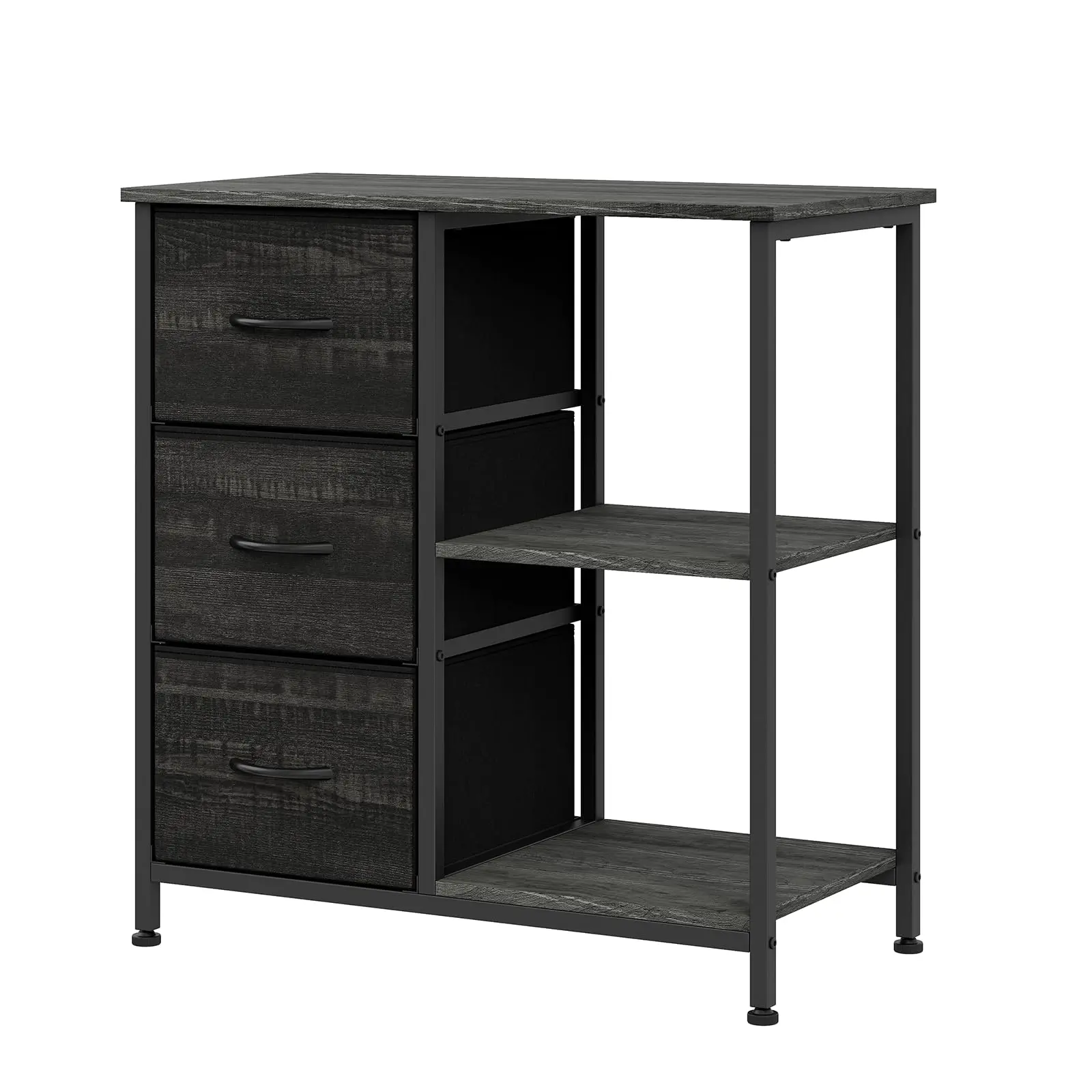 Garvee - 3-drawer filing cabinet, Printer stand with 2 open storage shelves, fabric filing cabinet under computer, Office organizer for home office, solution for