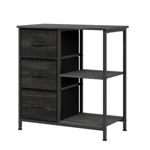 Garvee - 3-drawer filing cabinet, Printer stand with 2 open storage shelves, fabric filing cabinet under computer, Office organizer for home office, solution for
