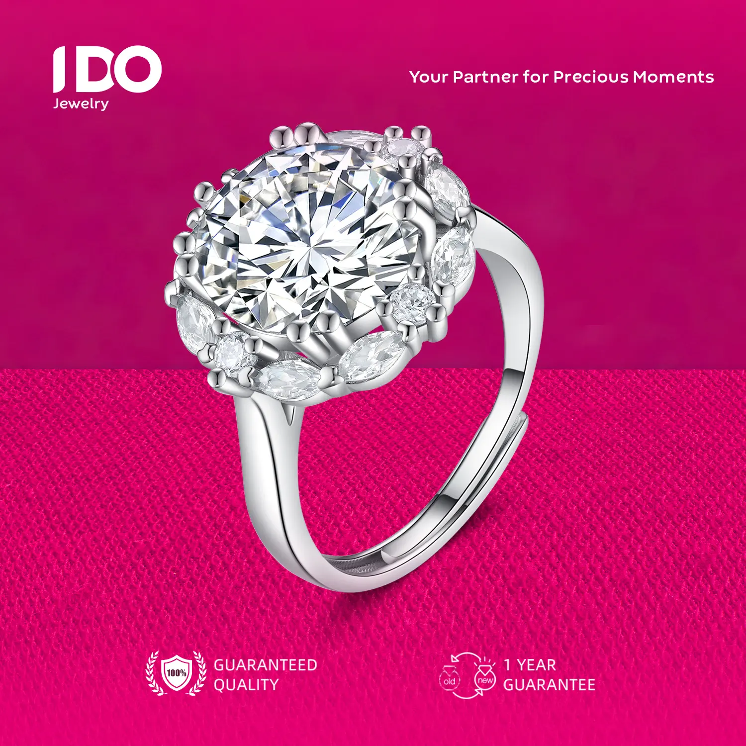 [Crazy Sale] FS-R15 Ring Women Accessories Elegant Beautiful and Luxurious Wedding Couple I DO Jewelry Official R19