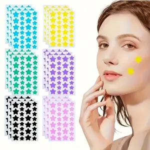 600pcs star shaped hydrocolloid anti-acne patches, colorful spot patches, easy to peel off cutting line design, anti-acne patches, gentle skin care