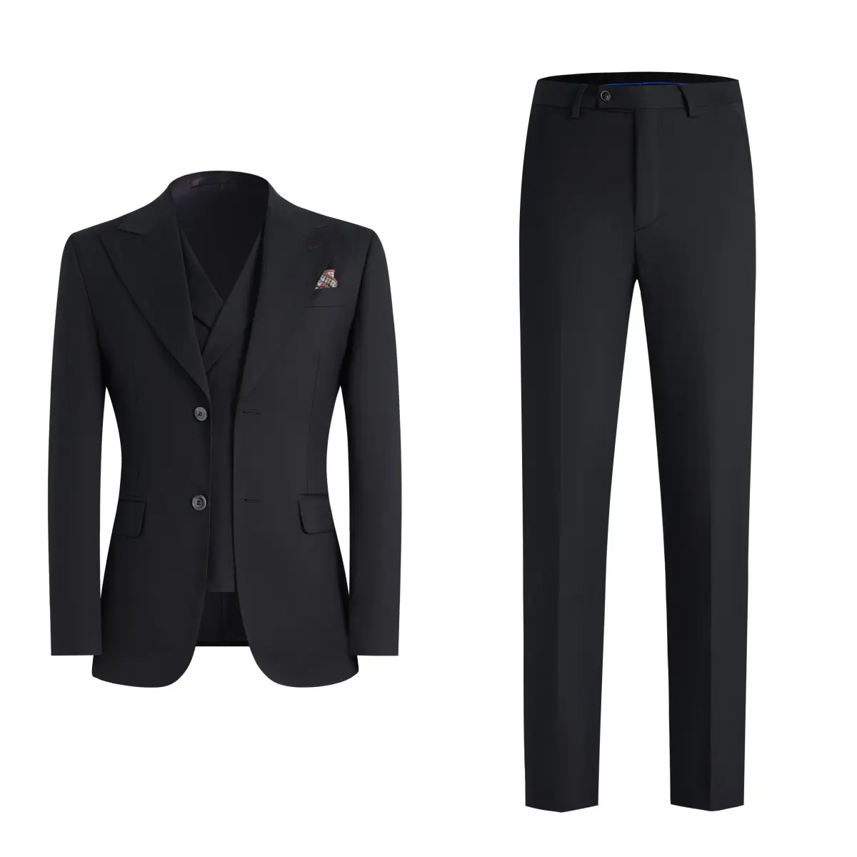 Men’s 3-Piece Slim Fit Suit Set – 2-Button Blazer, Double-Breasted Vest & Trousers, Classic Formal Business Wedding Interview Graduation Outfit