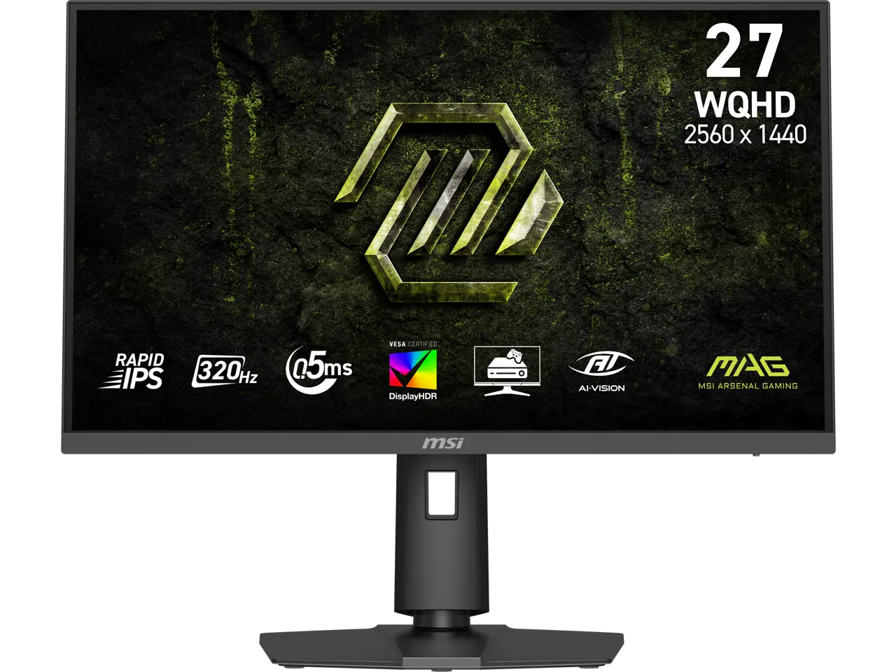 MSI 27 inch WQHD 2K 1440P 320Hz IPS AMD FreeSync Premium & G-Sync Compatible 0.5ms HDR400 Gaming Computer Monitor with Height Adjustable, Swivel, Pivot & Tilt Stand MAG 274QPF X32