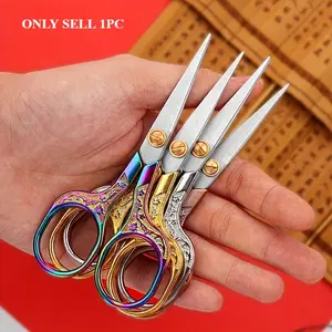 Vintage-Style Stainless Steel Sewing Scissors - High-Carbon Embroidery Shears for Cutting Fabric, Thread, and More - Perfect for Home, Office, and Outdoor Use - Sewing Tools