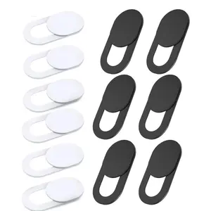 12 Pack Ultra Slim Webcam Cover (6 White 6 Black) | Privacy Protection for All Devices