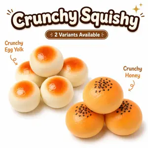 Crunchy Honey Bun Squishy Toy, Food-Shaped Stress Relief Fidget Toy, Soft Stretchy Crispy Bun Sensory Toy