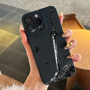 Halloween Theme Bird Sword Print Phone Case for iPhone Air 17-11 Pro Max XR, Anti-Drop Protective Matte Back Cover, Perfect Gift for Friends Family