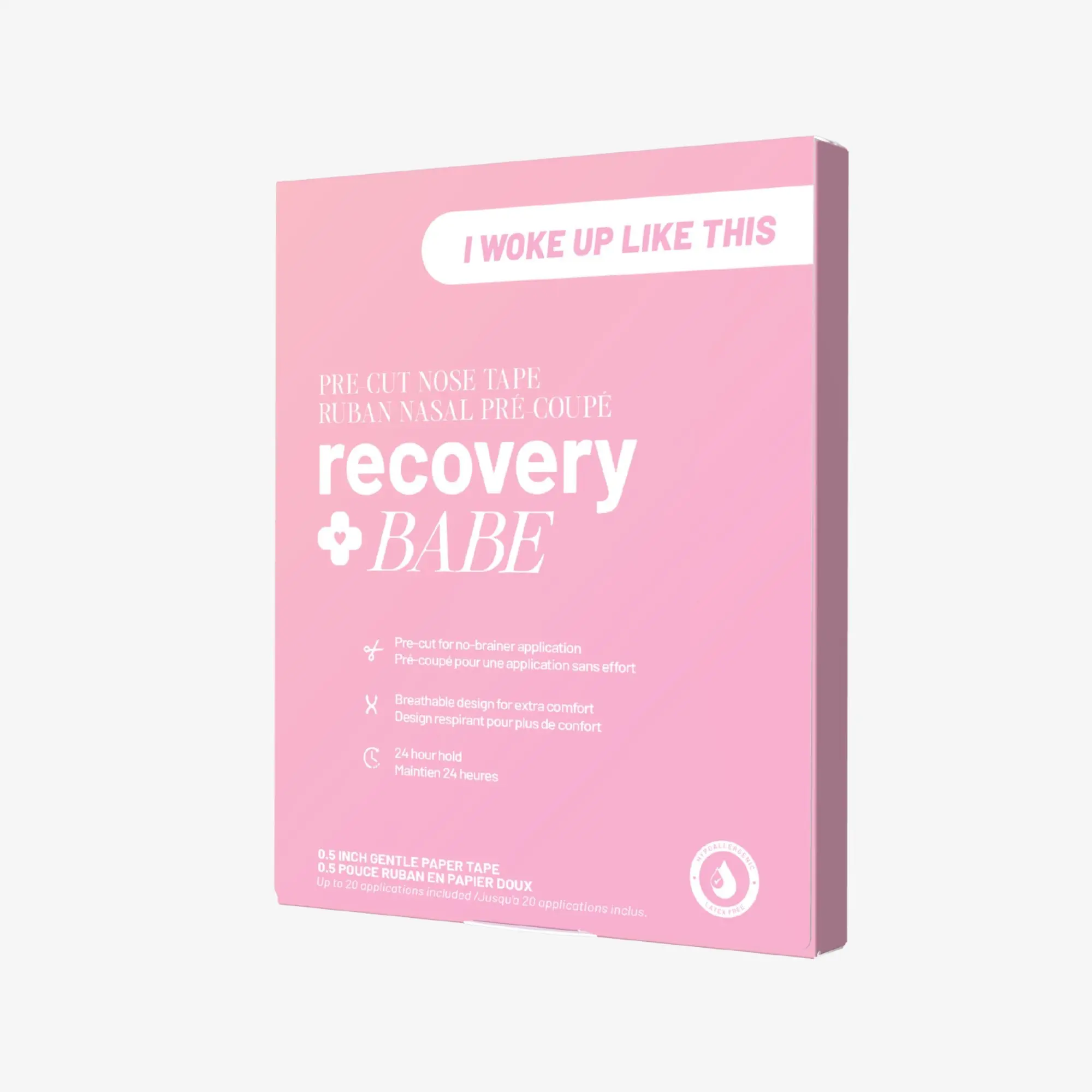 Recovery Babe Pre-Cut Nose Tape, Pink. Easy Post-Op Rhinoplasty Surgery Recovery, 20 Applications