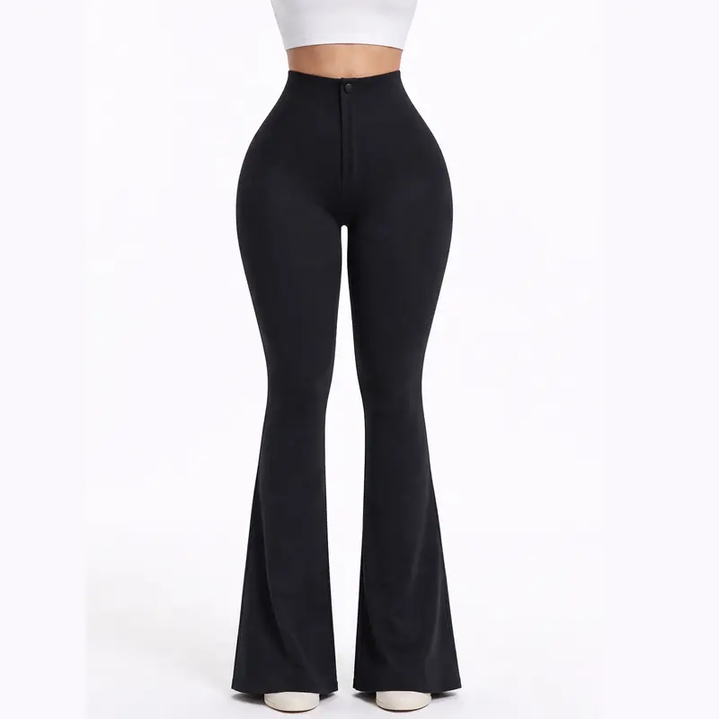 ChicCurve Women's High Waisted Wide Leg Shapewear Trousers Tummy Control Butt Lifter Body Shaper Pants Soft & Comfortable Sculpting Slacks SpringStatements