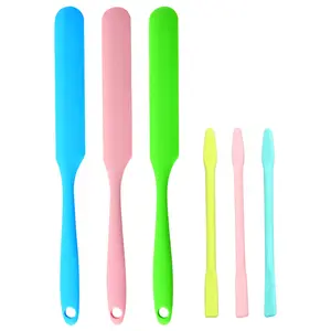 6PCS Non-Stick Wax Spatulas Set Silicone Spatula Hair Removal Sticks Applicator Reusable Hard Wax Scraper Eyebrow Wax Sticks For Home Salon Body Use