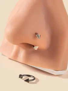 Punk Stainless Steel Nose Ring for Gift, 2pcs U-shape Design Nose Cuff for Women & Men, Fashion Accessories for Party, Daily Clothing Decor, Nose Ring Jewelry