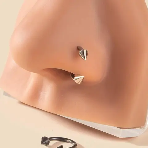 Punk Stainless Steel Nose Ring for Gift, 2pcs U-shape Design Nose Cuff for Women & Men, Fashion Accessories for Party, Daily Clothing Decor, Nose Ring Jewelry, Body Jewelry