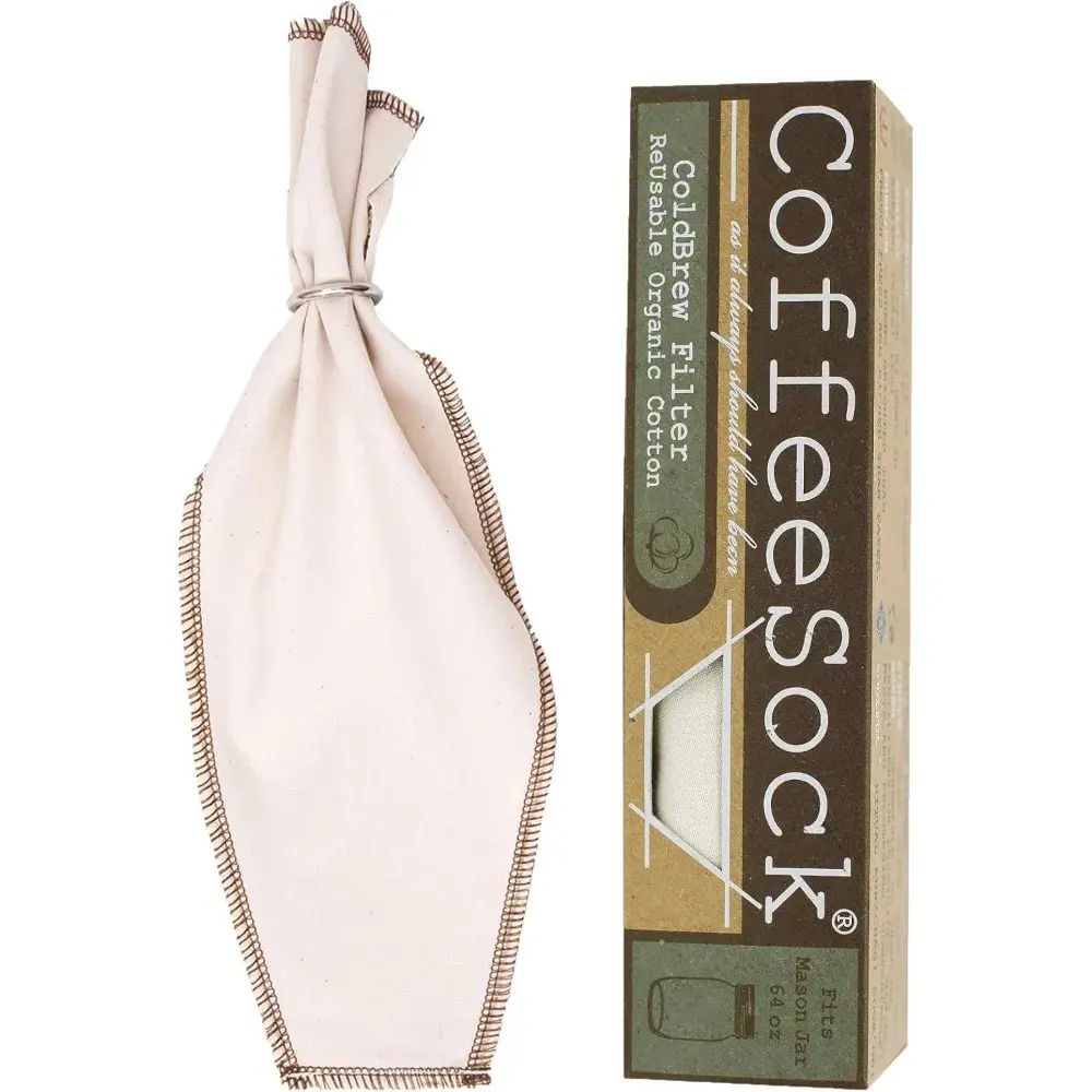 CoffeeSock ColdBrew Filter - Certified Organic Cotton Reusable Coffee Filter (CB64-01)