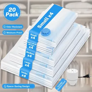 20PCS Vacuum Storage Bags with Electric Pump,vacuum bags for travel,bolsas para ropa empacar,Space Saver Bags,house organizers,room organization products