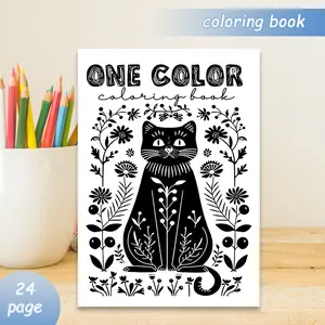 Colorful Coloring Book for Adults & Kids, 24 Bold Designs, Thick Paper, Perfect Size 11.69x8.27 Inches, Ideal Gift for Christmas, New Year, Valentine's Day