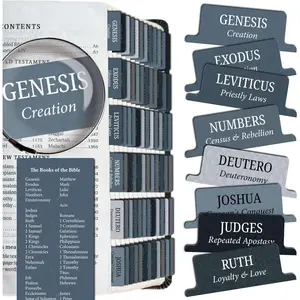 Premium Tear Resistant Bible Tabs Easy to Apply Laminated for Durability Old & New Testament Perfect for All Bibles for Women and Men (Payne's Gray)