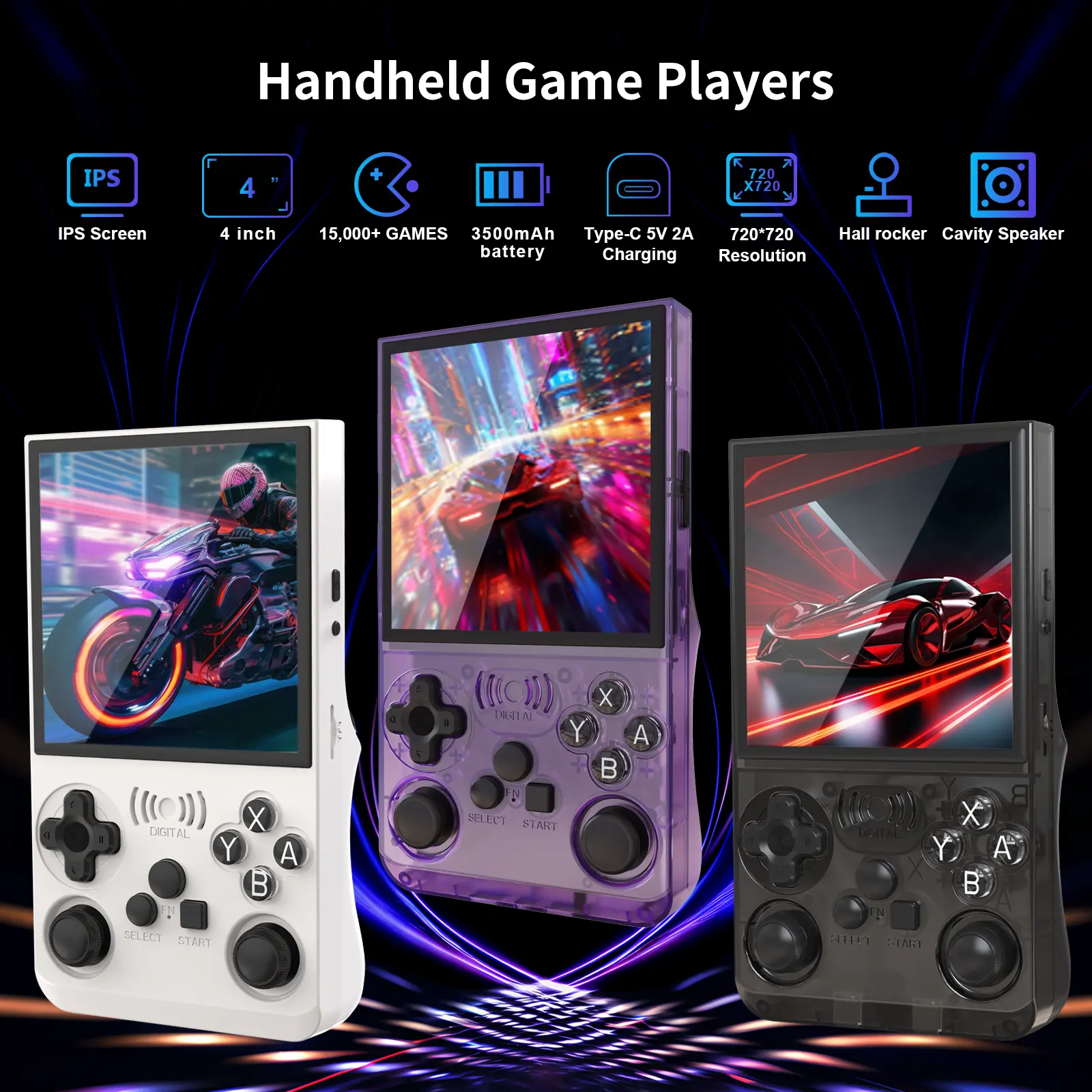 GAMINJA Enhanced Edition ANS13 Retro Handheld Console with 3500mAh Battery 4-inch IPS HD Display, Open Source with 15000 Games & 20+ Emulators Perfect for Retro Gaming Gifts Retro Game summerwins