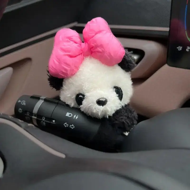 Cute Panda Design Car Tissue Box, 1 Count Car Tissue Holder, Car Interior Decoration Accessories for Women & Girls, Car Accessories