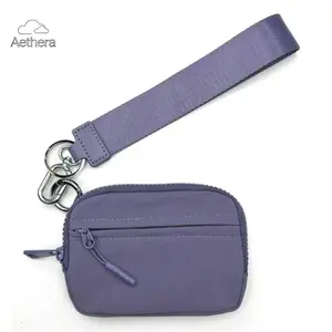 Women's Waterproof Nylon Wristlet - Multi-Slot Coin Card Holder with Keychain Zipper, Compact Everyday Essential