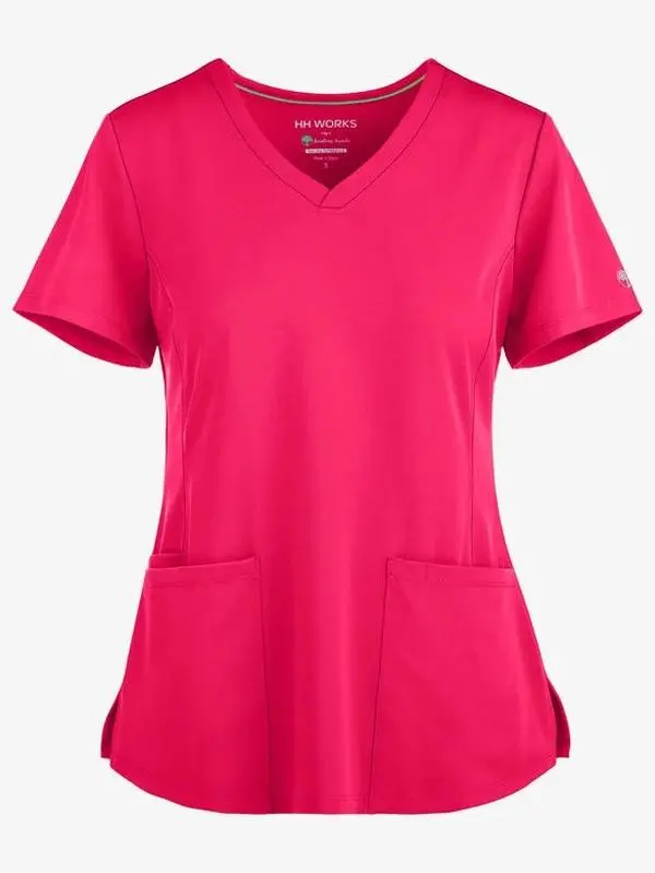 HH Works by Healing Hands Monica Women's 4-Pocket STRETCH V-Neck Scrub Top