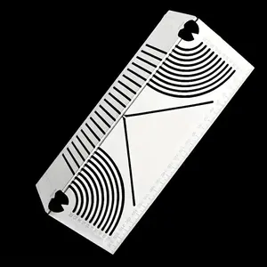 Stainless Steel Bending Radius Tool, Polished Finish, Multi-functional Corner Bender for Square Tube to Round Tube, Angle Measuring & Marking Ruler