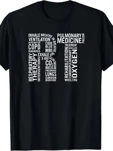 Respiratory Therapist Graphic T-Shirt - 100% Cotton Short Sleeve Crew Neck T-Shirt - Perfect for parties, holidays, workouts, and loungewear - Great gift for birthdays, friends, and Christmas.