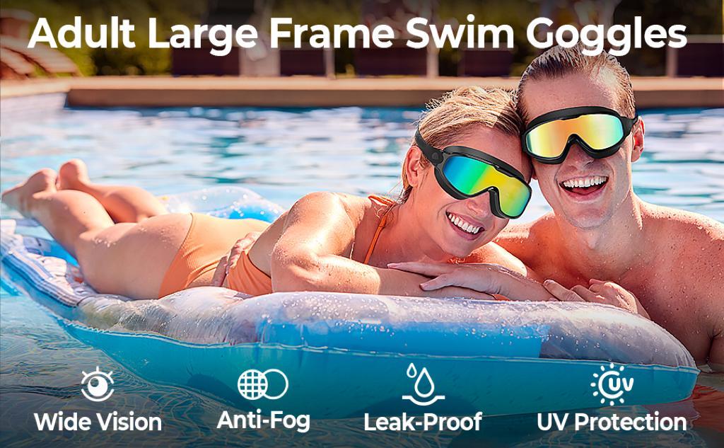 Anti‑Fog UV Protection Leak‑Proof Swim Goggles, Adjustable Comfort Swim Glasses with Ear Plugs for Adults & Kids, Summer Swimming Essentials
