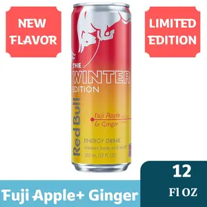 Red Bull Winter Edition Fuji Apple-Ginger 12 Fl Oz Energy Drink 2025 Expiration Date Limited Edition Flavor Beverage US Sport 2024