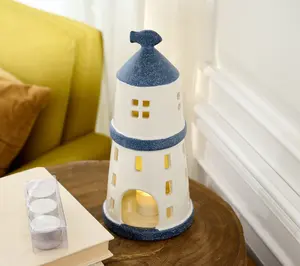 Home Reflections Earthenware Lighthouse w/ 6pc Tealights