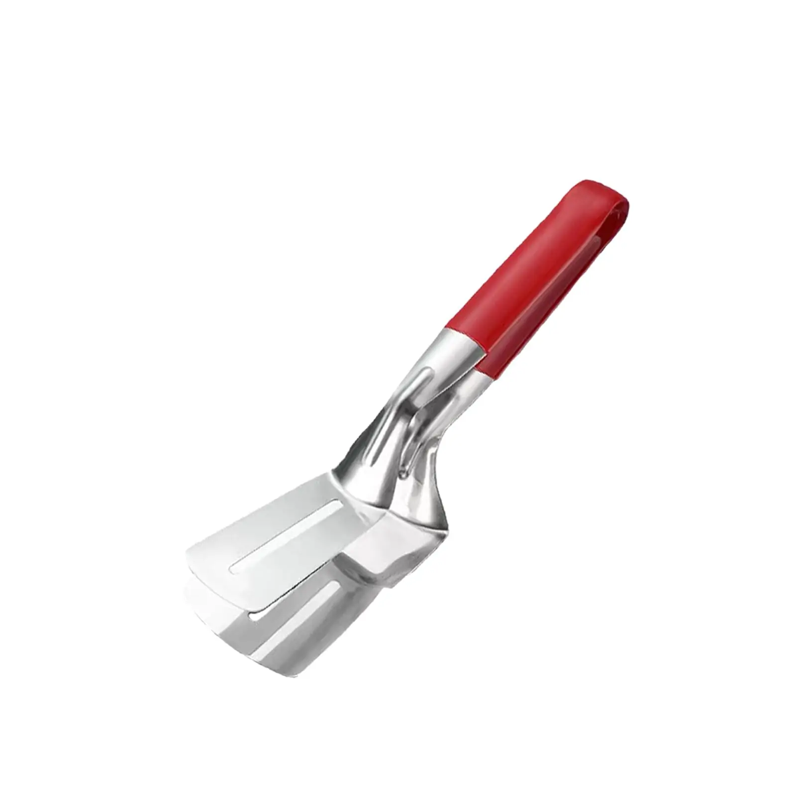 Double-Sided Stainless Steel Grill Clamp Spatula with Non-Slip Grip for Grilling Meat Fish and Pancakes All-Purpose Shovel Clip with Anti-Scald Extended Handle