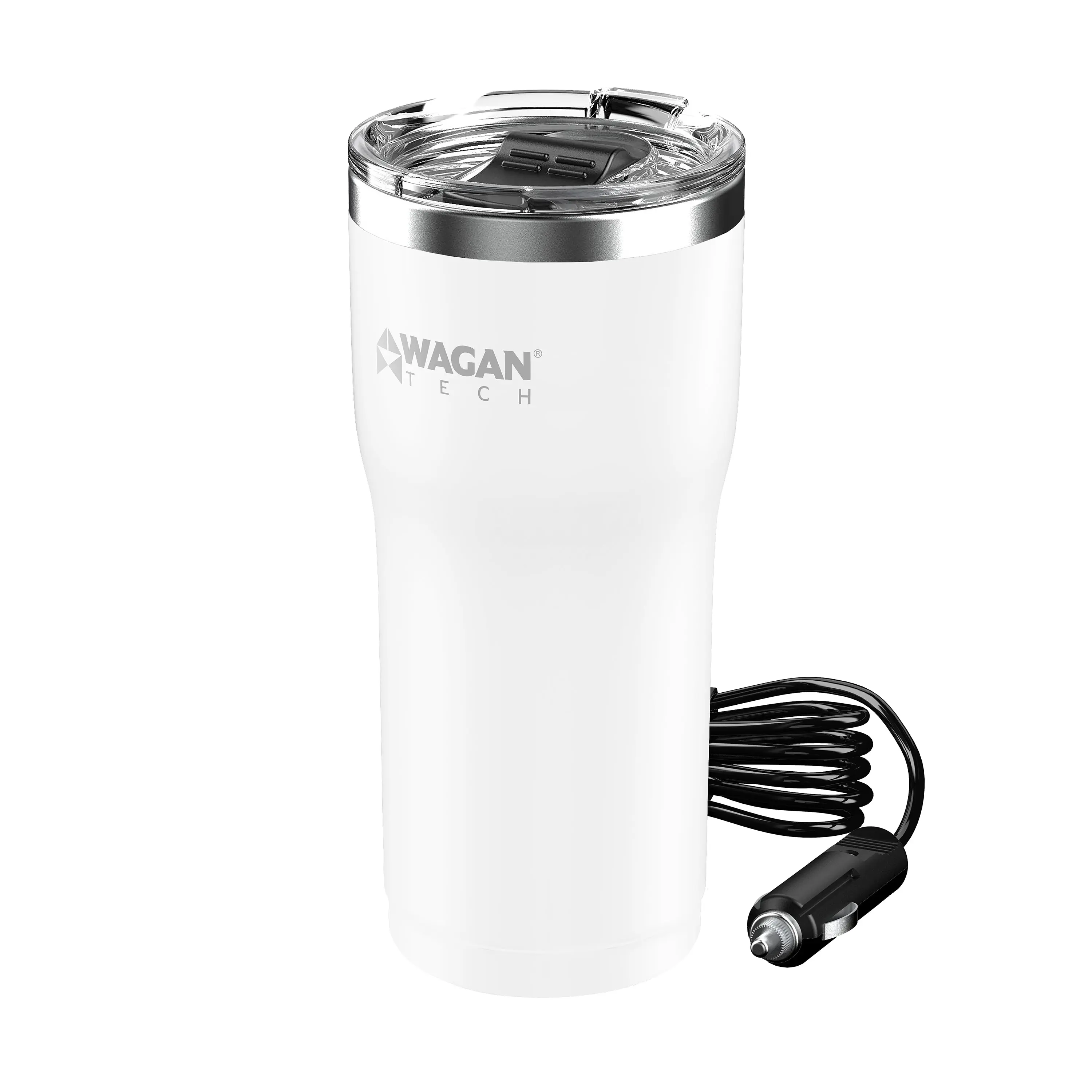 Wagan Tech 12V Travel Heated Mug - White Kitchenware Drinkware for On-the-Go Use