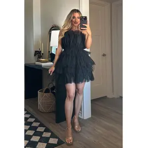 Sweet As Sugar Tulle Dress: Black