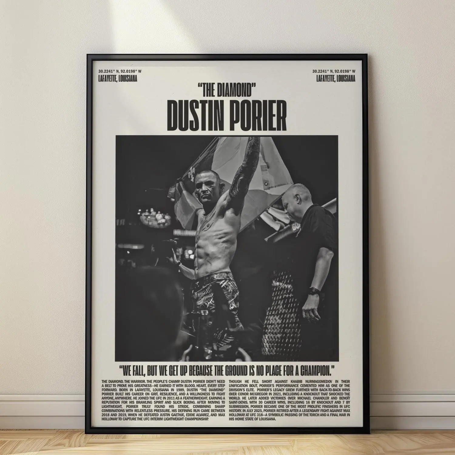 Dustin Porier "The Diamond" UFC Minimalist Poster, Art Print