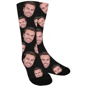 Custom Face Socks with Picture, Personalized Socks with Photo Customized Unisex Funny Crew Sock Gifts for Men Women