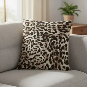 Leopard Print Throw Pillow Covers 18x18 Set of 4, Safari Animal Abstract Decorative Pillow Cases for Couch Sofa Outdoor Home Decor