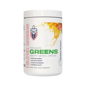 AEP Organic Super Greens Detox Dietary Supplement Powder Drink - 300g, Sugar Free, Promotes Vitality & Wellness, Suitable for All Ages