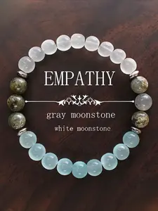 Blue Crystal Beaded Elastic Bracelet, Handmade Casual Daily Wear, Unisex Party Commuter Jewelry, Simple Versatile Design, Dainty Crystal Bracelet