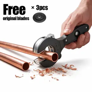 【Buy one get three original cutting blades free】2 in 1 Ratcheting Tubing Cutter, U Adjustable Close Quarters Compact Pipe Cutter for 5/16" to 1-1/8" Pipes, Professional HVAC Repair Tool for Copper, PVC, Soft Metal & Steel Pipes