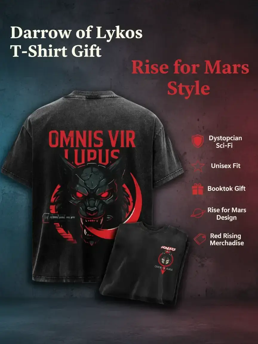 Red Rising Darrow of Lykos TShirt, Rise for Mars Design, Dystopian Sci-Fi Fan Apparel, Unisex Booktok Gift Clothes