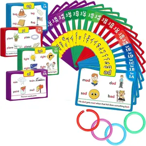 Phonics Flash Cards Learn to Read Spelling Reading Sight Words Phonics Games, Digraphs CVC Blends Long Vowel Sounds Kids Dolch Fry Site Words for Pre-k Kindergarten 1st 2nd 3rd Homeschool