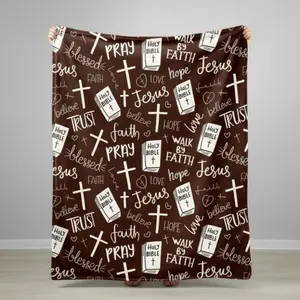 Super Soft Christian Jesus Blanket For Ultimate Comfort & Faith Inspiration Lightweight Cozy Warm Blankets For Sofa Bedroom & Living Room Couch Room Decorationbed