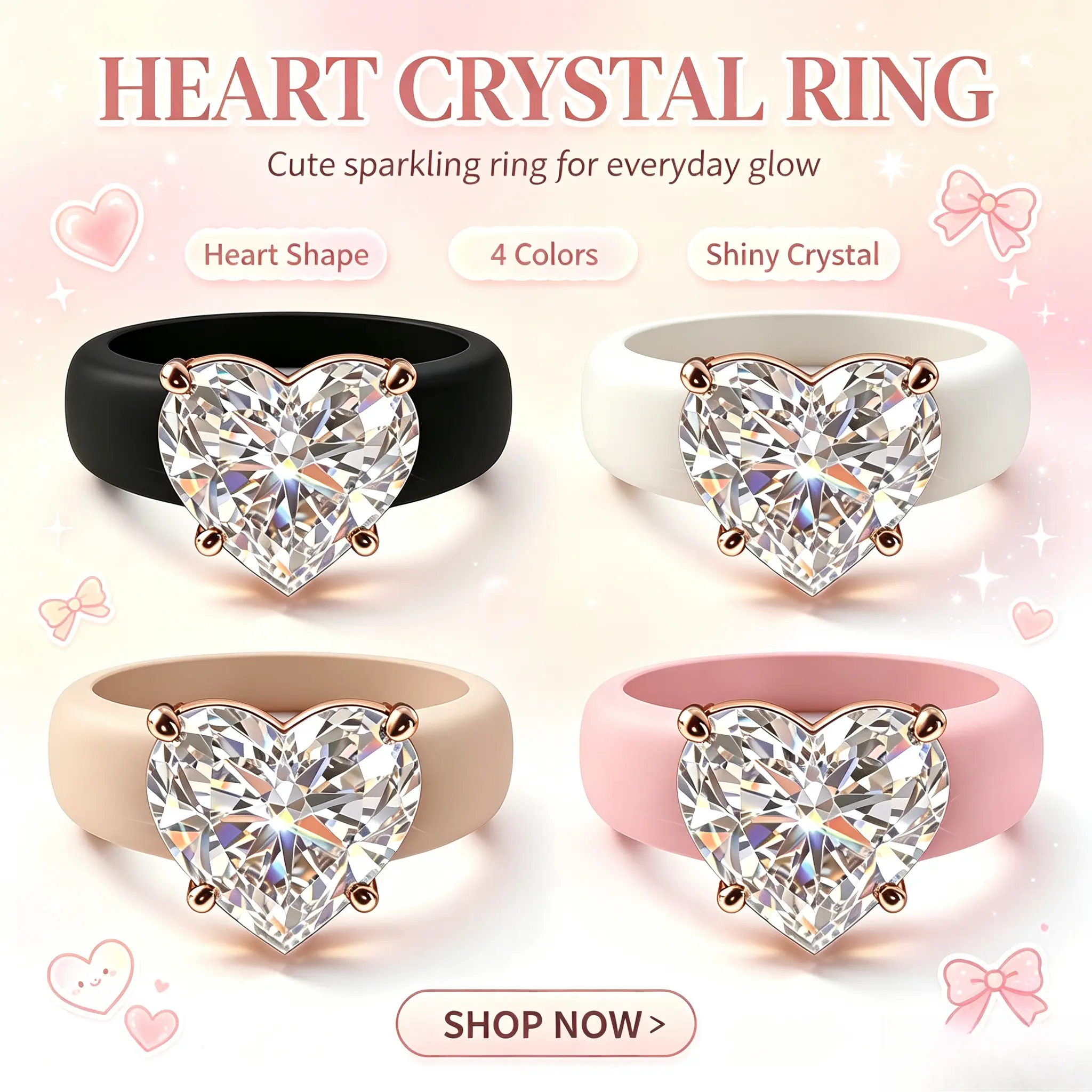 Elegant Women's Silicone Ring with Large CZ Gemstone, Rose Gold Setting, Comfortable Wedding Band Alternative, Perfect Gift for Her