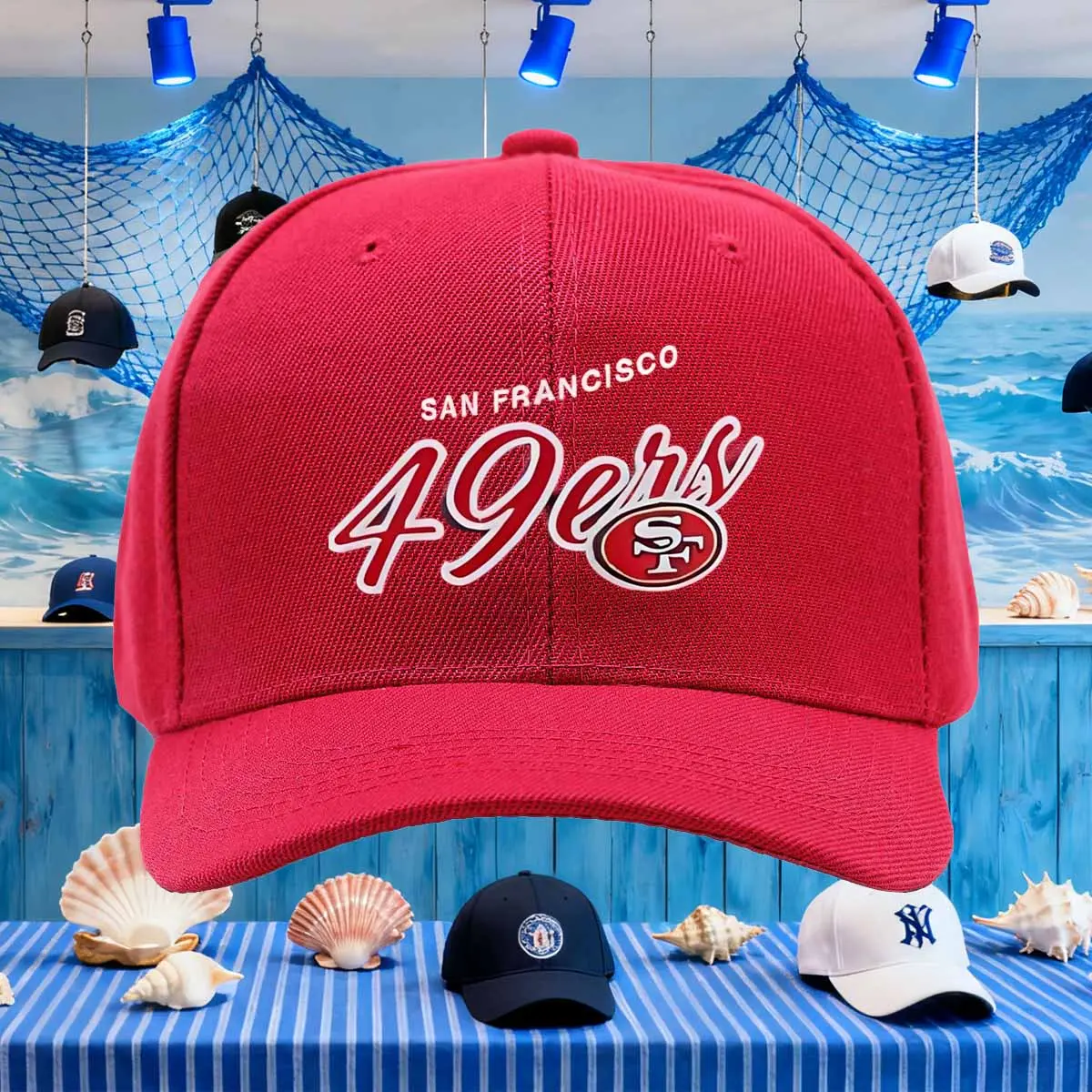 Neutral Classic Adult Flat Edge Hat San Francisco 49ers Baseball Hat Retro Fun Truck Driver Baseball Hat
