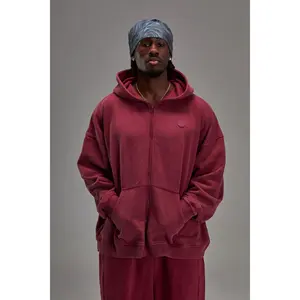 Washed Red Heavyweight Zip Up