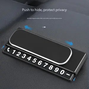1pcs Hidden Number Temporary Parking Sign, Creative Car Phone Number Holder, Reflective Digital Dashboard Decoration, Personalized Vehicle Accessory, Car Dashboard Decorations
