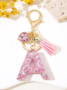 1PC/Keychain Made of Resin Featuring a Heart And Tassel Charm Secured with a Lobster Clasp Perfect As a Valentine'S Day Present This Decorative Keyring with a Love Theme Is a Great Gift for Friends Trendy Cute Keychain Cute Charms Keychain