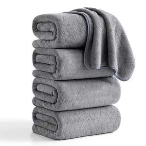 4-Pack Oversized Microfiber Bath Towel Set Lightweight 35"x70"  Bath Sheet Grey 500GSM Highly Absorbent Quick-dry Perfect for Family Use Bathroom Gym Hotel and Daily use - Jessy Home