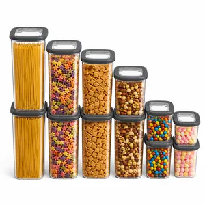 AISOON 12-Pack Airtight Food Storage Containers, BPA-Free Pantry & Kitchen Organization Set for Cereal, Flour, Sugar, Snacks, Includes Labels