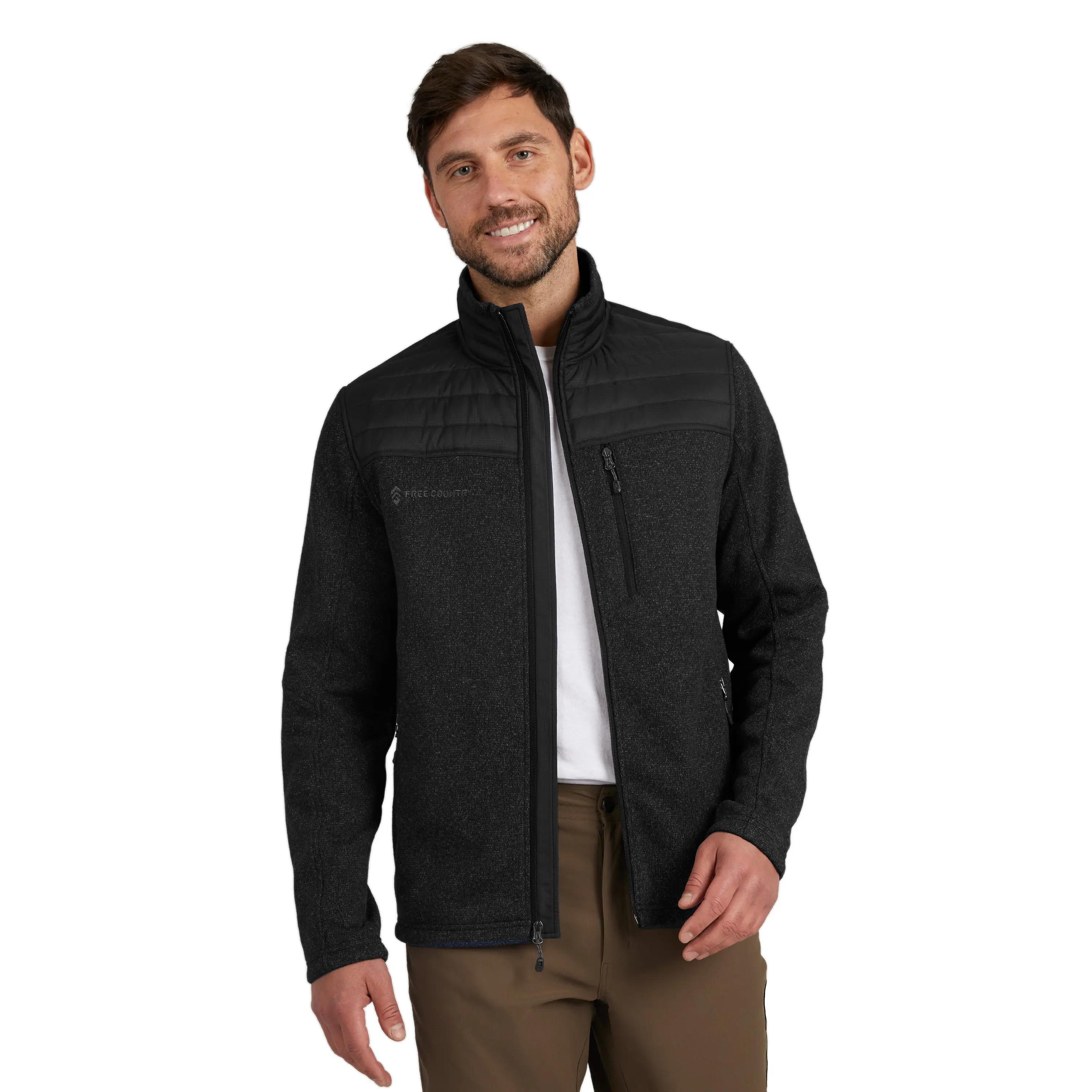Free Country Men's Frore Knit Fleece Jacket, Sweater, Pullover, Menswear