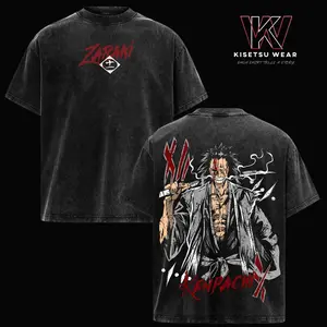 Kenpachi Zaraki T-Shirt – Bleach Vintage Anime Graphic Tee, Dark Streetwear Aesthetic Top, Acid Wash Soft Cotton Shirt, Casual Unisex Apparel, Gift for Bleach Fans R